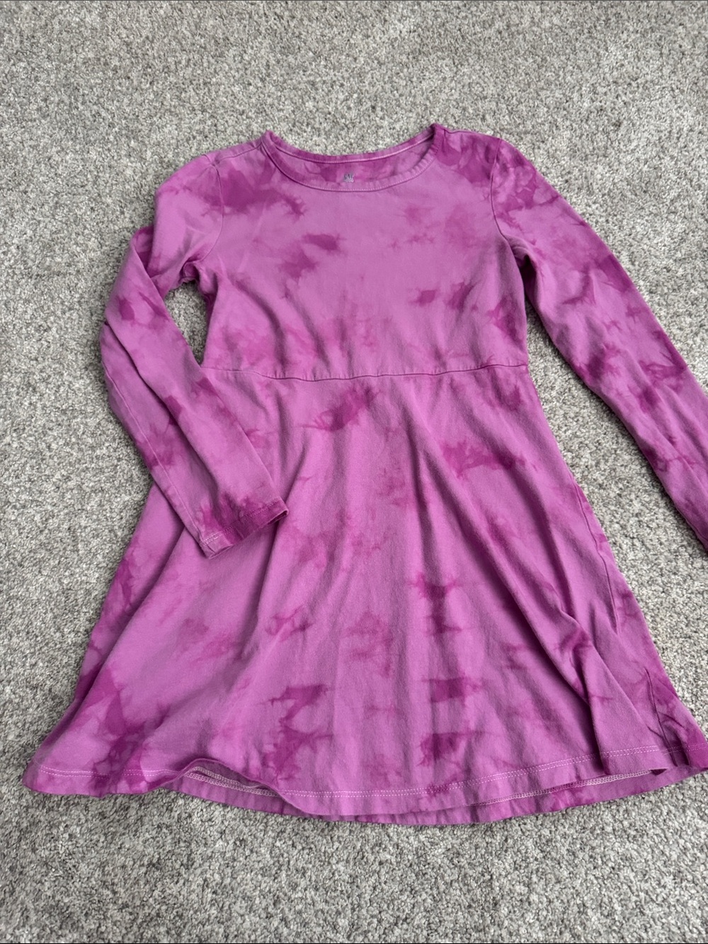 GAP Girls' Long Sleeve Purple Tie-Dye Knit Dress